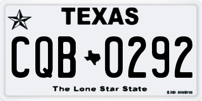 TX license plate CQB0292