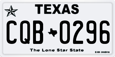 TX license plate CQB0296
