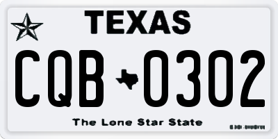TX license plate CQB0302