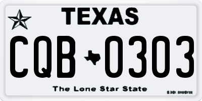 TX license plate CQB0303