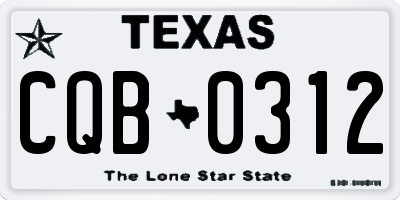 TX license plate CQB0312