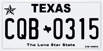 TX license plate CQB0315