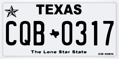 TX license plate CQB0317