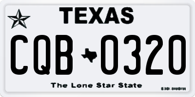 TX license plate CQB0320