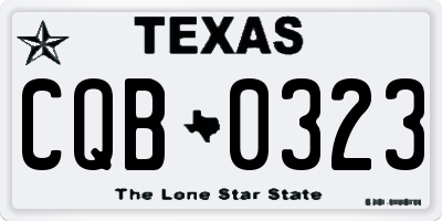 TX license plate CQB0323