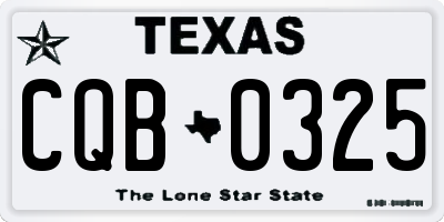 TX license plate CQB0325