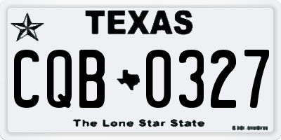TX license plate CQB0327