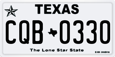TX license plate CQB0330