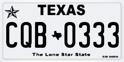 TX license plate CQB0333
