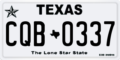 TX license plate CQB0337