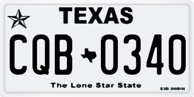 TX license plate CQB0340