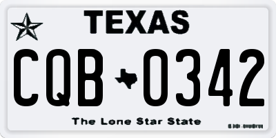 TX license plate CQB0342