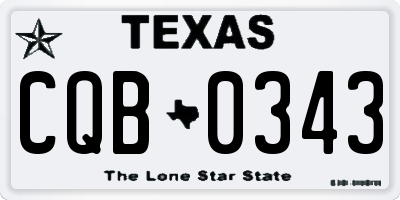 TX license plate CQB0343