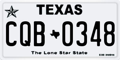 TX license plate CQB0348