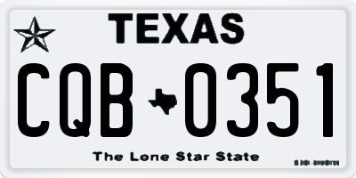 TX license plate CQB0351