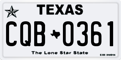 TX license plate CQB0361