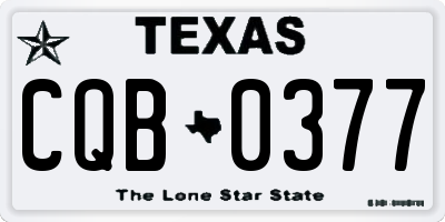 TX license plate CQB0377