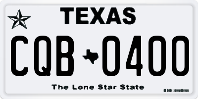 TX license plate CQB0400