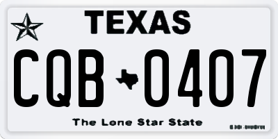 TX license plate CQB0407