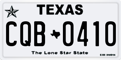 TX license plate CQB0410