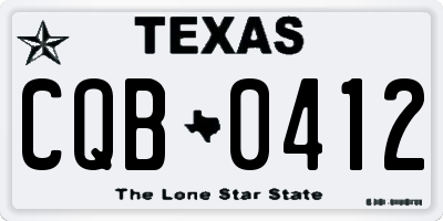 TX license plate CQB0412