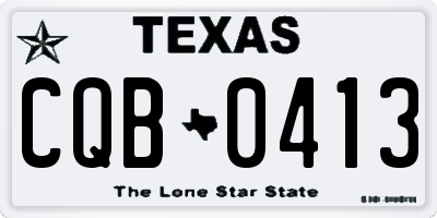 TX license plate CQB0413