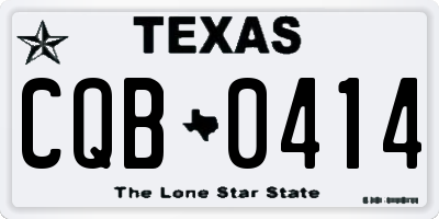 TX license plate CQB0414