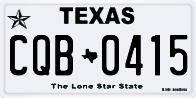 TX license plate CQB0415