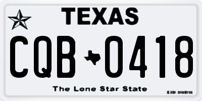 TX license plate CQB0418
