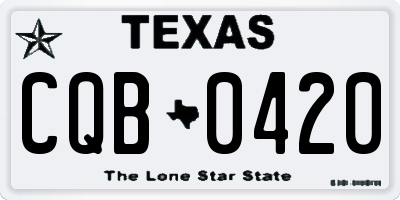 TX license plate CQB0420