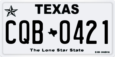 TX license plate CQB0421