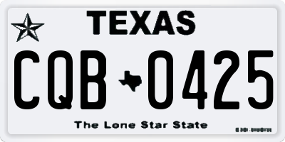 TX license plate CQB0425