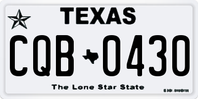 TX license plate CQB0430