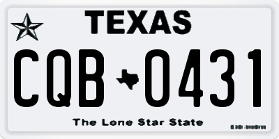 TX license plate CQB0431