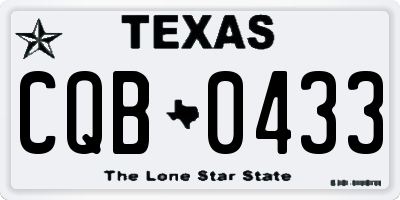 TX license plate CQB0433