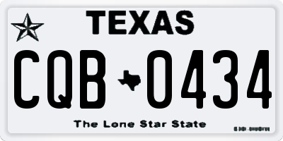 TX license plate CQB0434