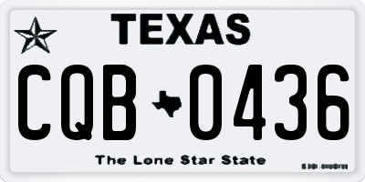 TX license plate CQB0436