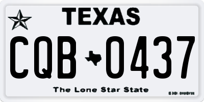 TX license plate CQB0437