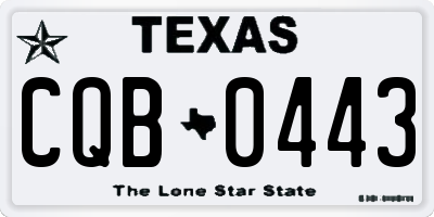 TX license plate CQB0443
