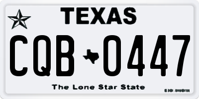 TX license plate CQB0447