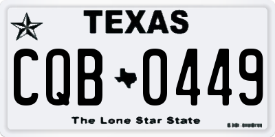 TX license plate CQB0449