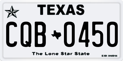 TX license plate CQB0450