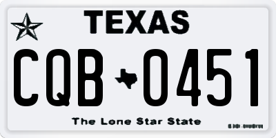 TX license plate CQB0451
