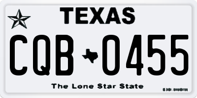 TX license plate CQB0455