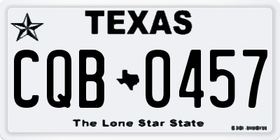 TX license plate CQB0457
