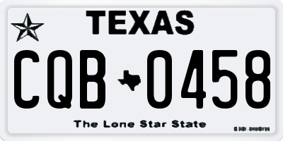TX license plate CQB0458