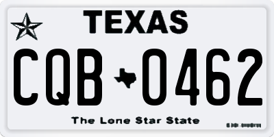TX license plate CQB0462