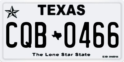 TX license plate CQB0466