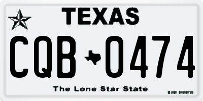TX license plate CQB0474