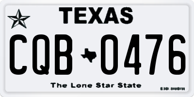 TX license plate CQB0476